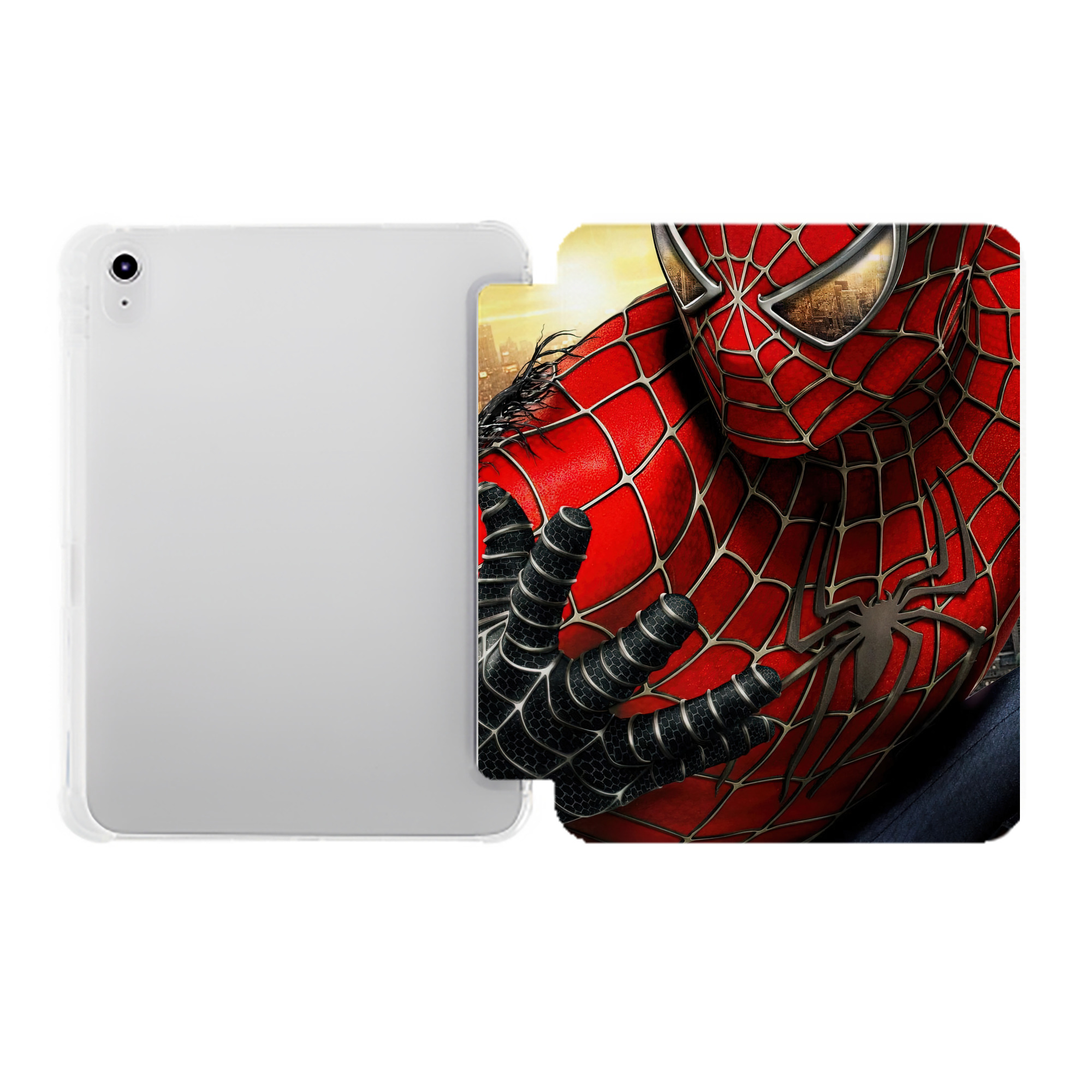 （画像用） Spider Man スパイダーマン IPad ケース ペン収納付き 三つ折りスタンド PUレザー×シリコン 対応機種9.5/10.5/10.9インチ